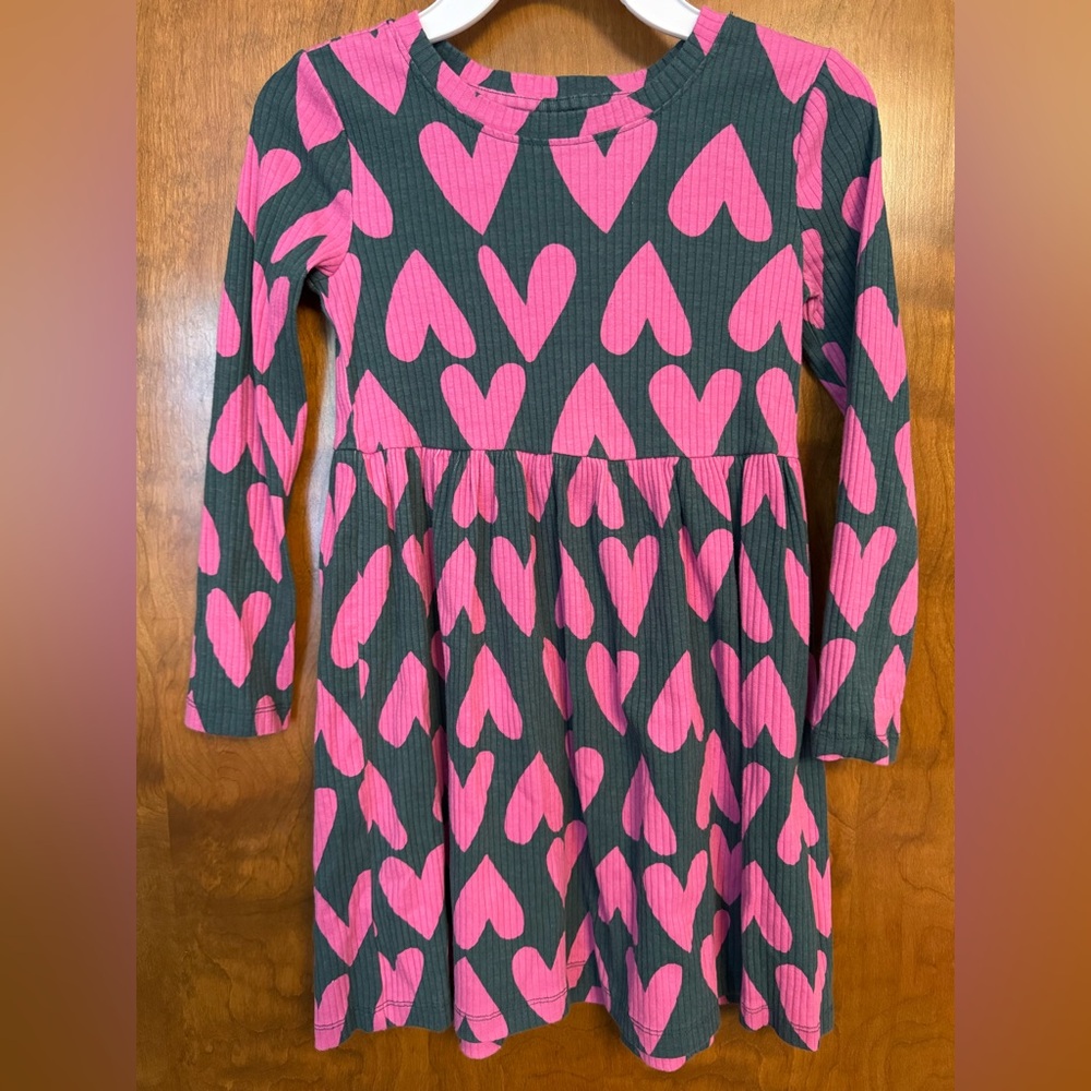 Hanna Andersson Gray and Pink Heart Kids Dress
